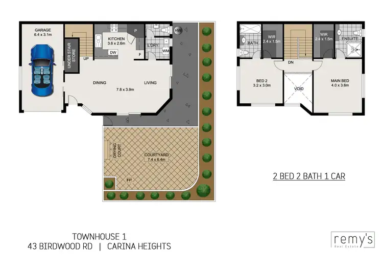 Floorplan of Homely townhouse listing, 1/43 Birdwood Road, Carina Heights QLD 4152