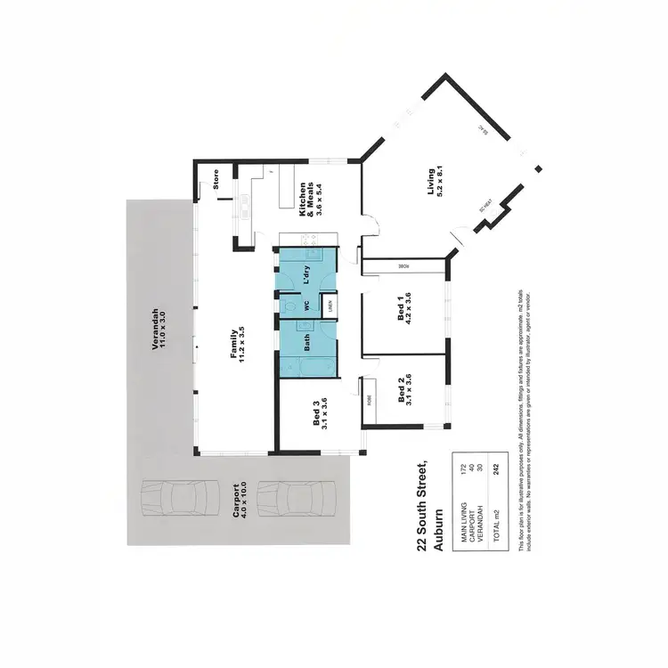 Floorplan of Homely house listing, 22 South Street, Auburn SA 5451