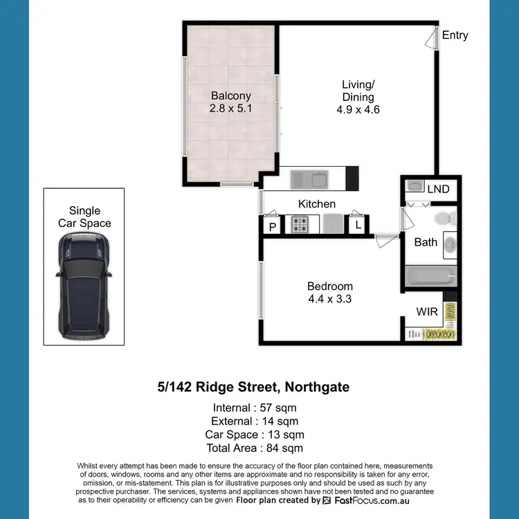 Floorplan of Homely apartment listing, 5/142 Ridge Street, Northgate QLD 4013