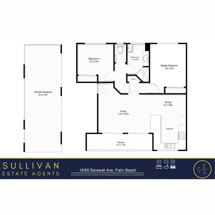 Floorplan of Homely apartment listing, 18/66 Sarawak Avenue, Palm Beach QLD 4221