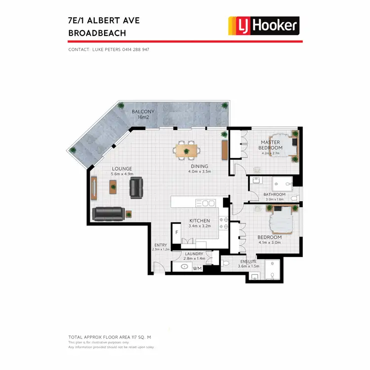Floorplan of Homely apartment listing, 7E/1 Albert Avenue, Broadbeach QLD 4218