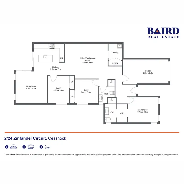 Floorplan of Homely semi-detached listing, 2/24 Zinfandel Circuit, Cessnock NSW 2325