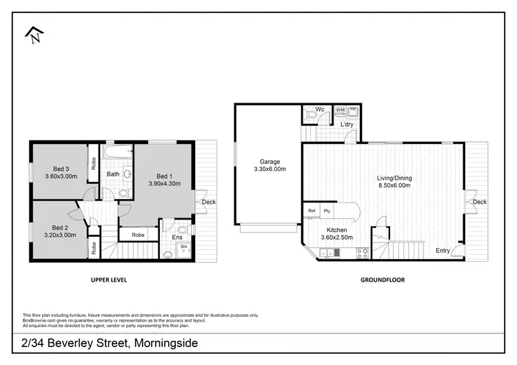 Floorplan of Homely townhouse listing, 2/34 Beverley Street, Morningside QLD 4170