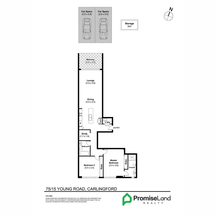 Floorplan of Homely apartment listing, 75/15 Young Road, Carlingford NSW 2118