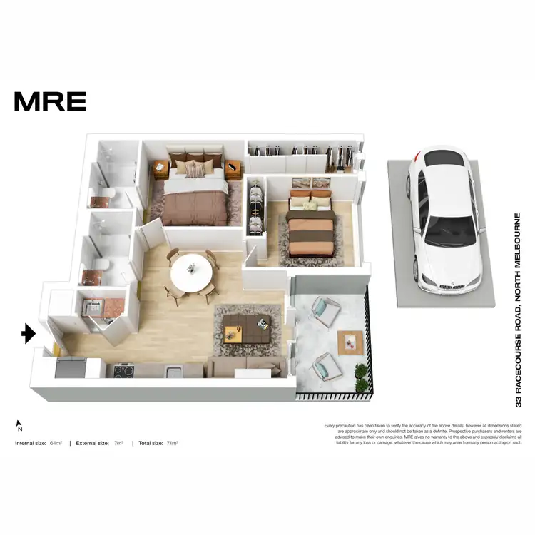 Floorplan of Homely apartment listing, 307/33 Racecourse Road, North Melbourne VIC 3051