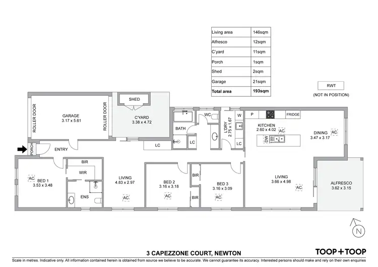 Floorplan of Homely house listing, 3 Capezzone Court, Newton SA 5074