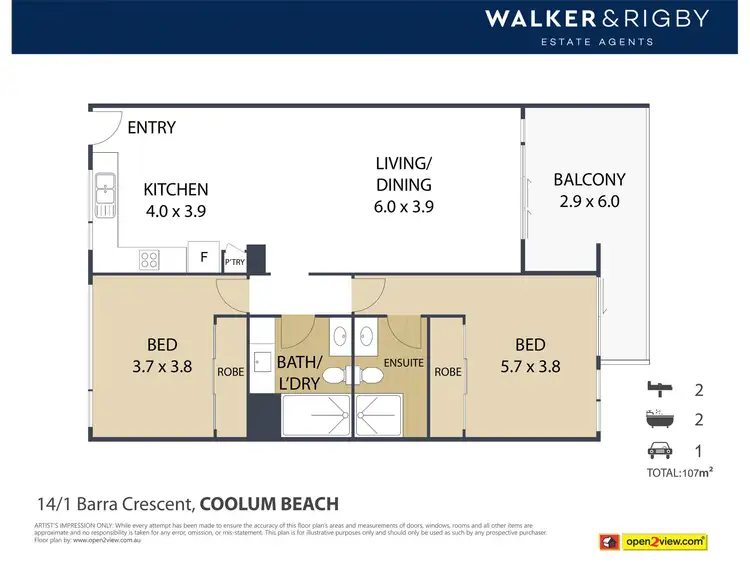 Floorplan of Homely unit listing, 14/1 Barra Crescent, Coolum Beach QLD 4573