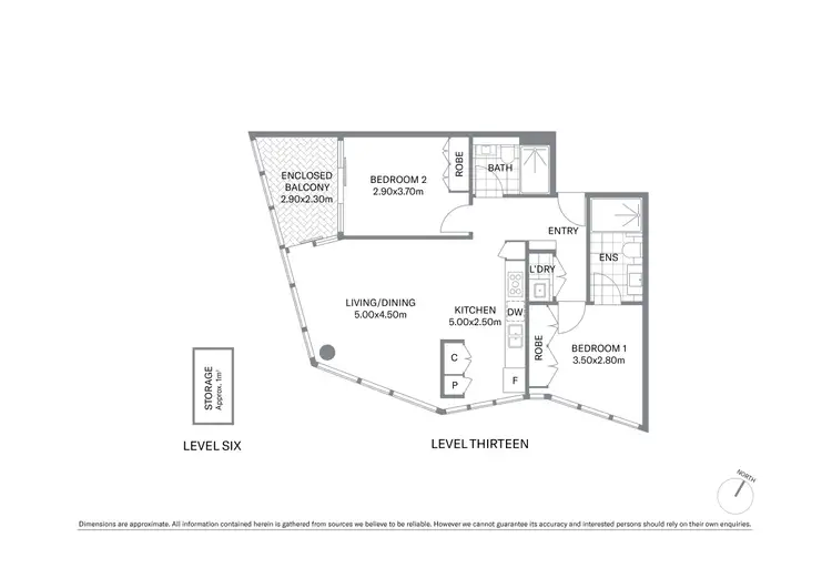 Floorplan of Homely apartment listing, 1301/38 York Street, Sydney NSW 2000