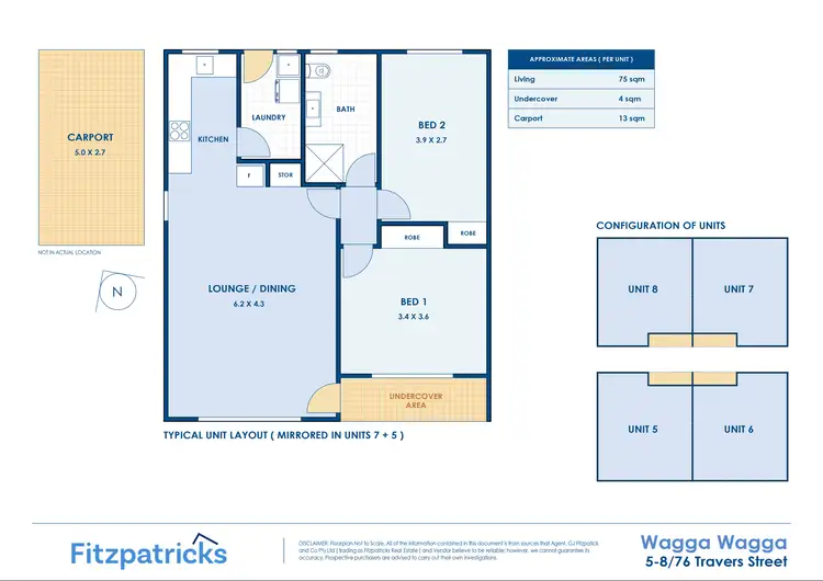 Floorplan of Homely unit listing, 7/76 Travers Street, Wagga Wagga NSW 2650