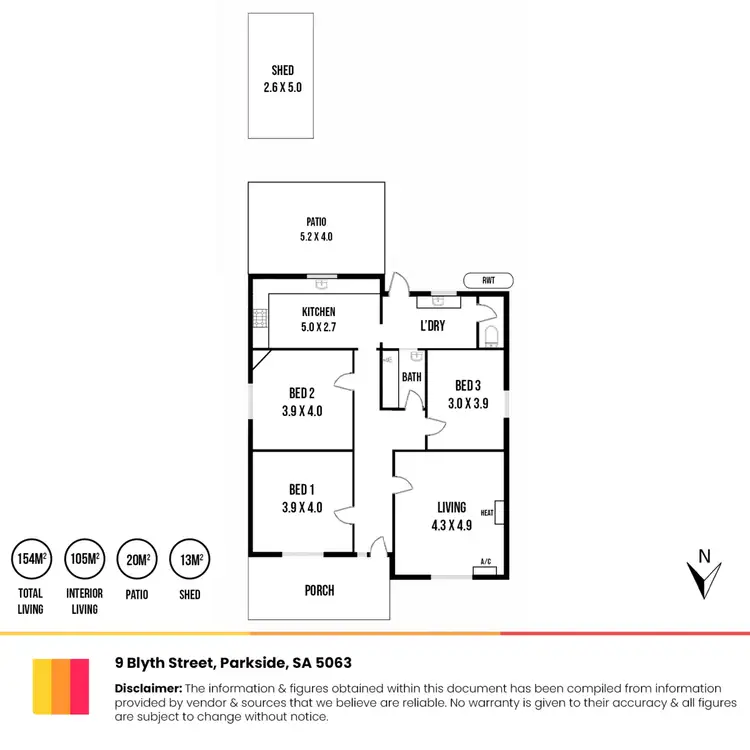 Floorplan of Homely house listing, 9 Blyth Street, Parkside SA 5063