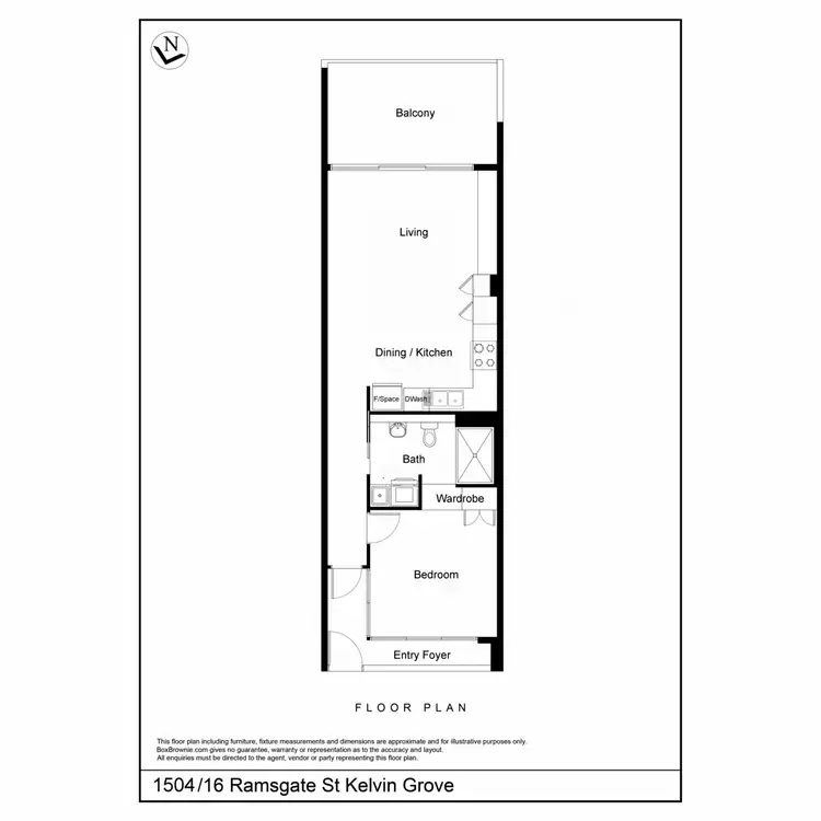 Floorplan of Homely apartment listing, 1504/16 Ramsgate Street, Kelvin Grove QLD 4059