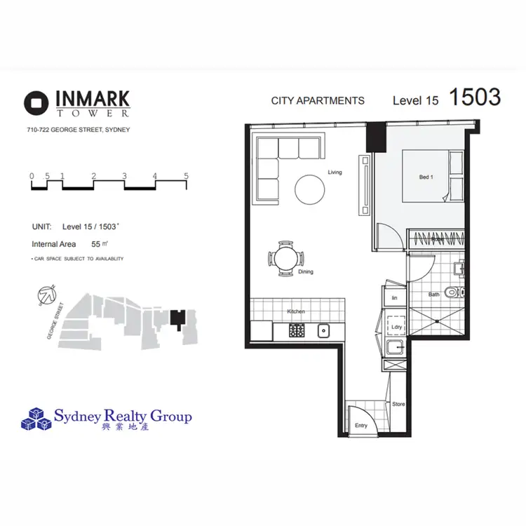 Floorplan of Homely apartment listing, 1503/718 george Street, Sydney NSW 2000