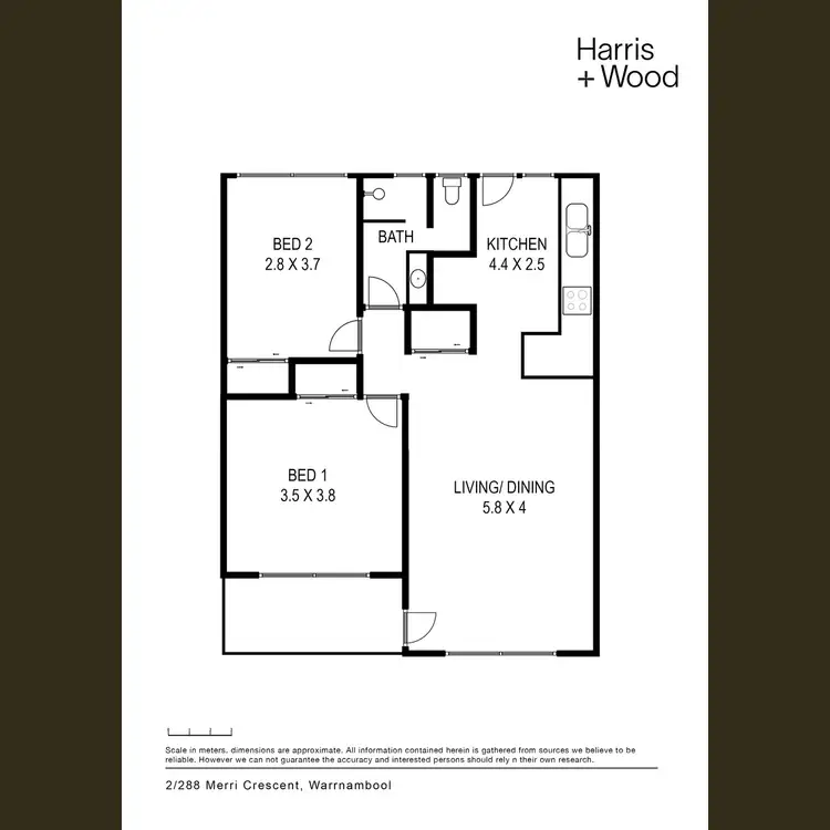 Floorplan of Homely unit listing, 2/288 Merri Crescent, Warrnambool VIC 3280