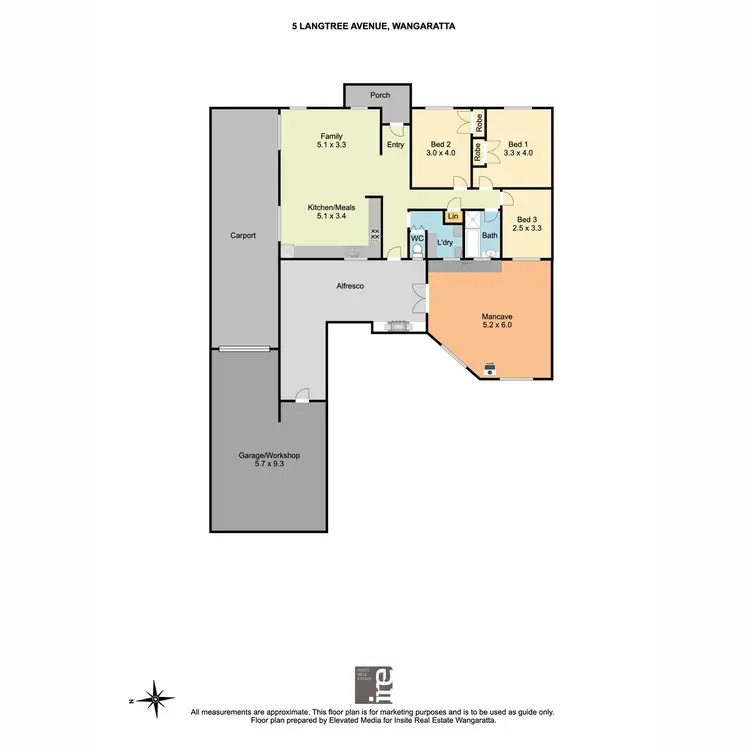 Floorplan of Homely house listing, 5 Langtree Avenue, Wangaratta VIC 3677