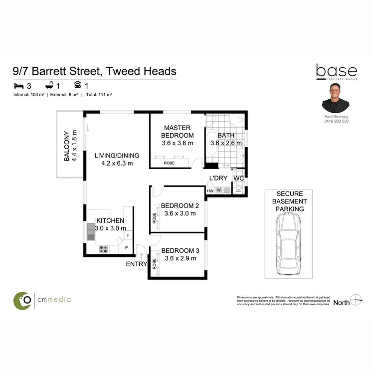 Floorplan of Homely unit listing, 9/7 Barrett Street, Tweed Heads West NSW 2485
