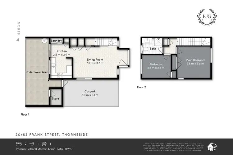 Floorplan of Homely townhouse listing, 20/52 Frank Street, Thorneside QLD 4158