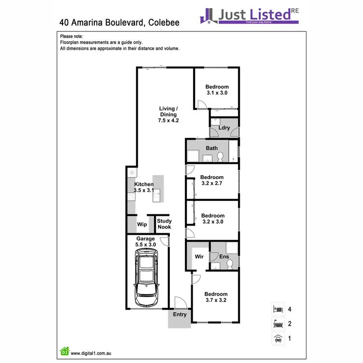 Floorplan of Homely house listing, 40 Amarina Boulevard, Colebee NSW 2761