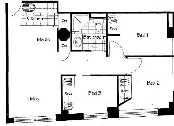 Floorplan of Homely apartment listing, 308/339 Swanston Street, Melbourne VIC 3000