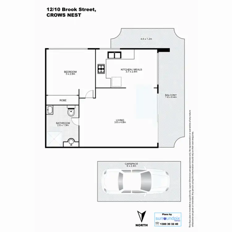 Floorplan of Homely apartment listing, 12/10-14 Brook Street, Crows Nest NSW 2065