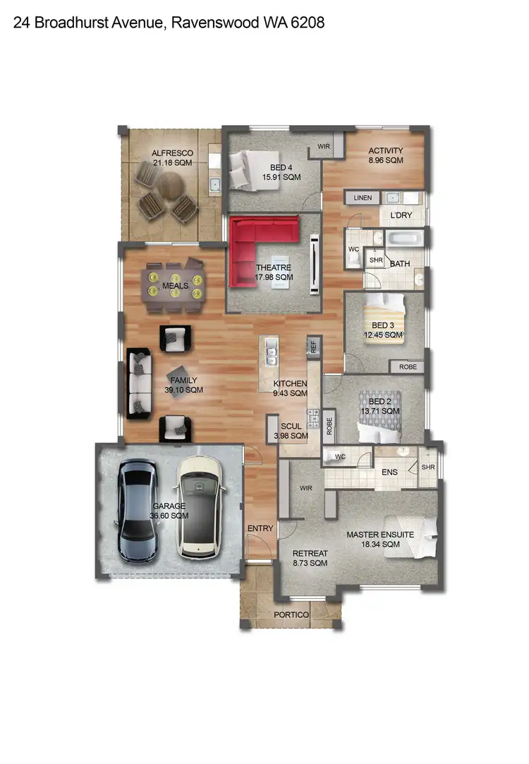 Floorplan of Homely house listing, 24 Broadhurst Avenue, Ravenswood WA 6208