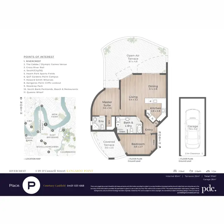 Floorplan of Homely unit listing, 1/19 O'Connell Street, Kangaroo Point QLD 4169