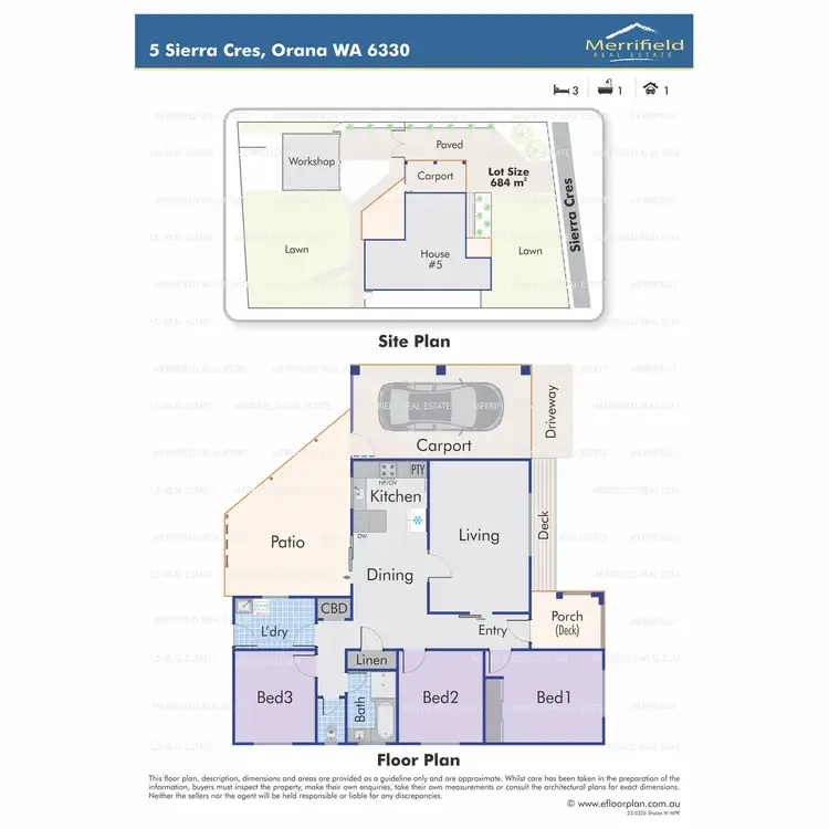 Floorplan of Homely house listing, 5 Sierra Crescent, Orana WA 6330