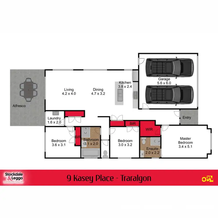 Floorplan of Homely house listing, 9 Kasey Place, Traralgon VIC 3844