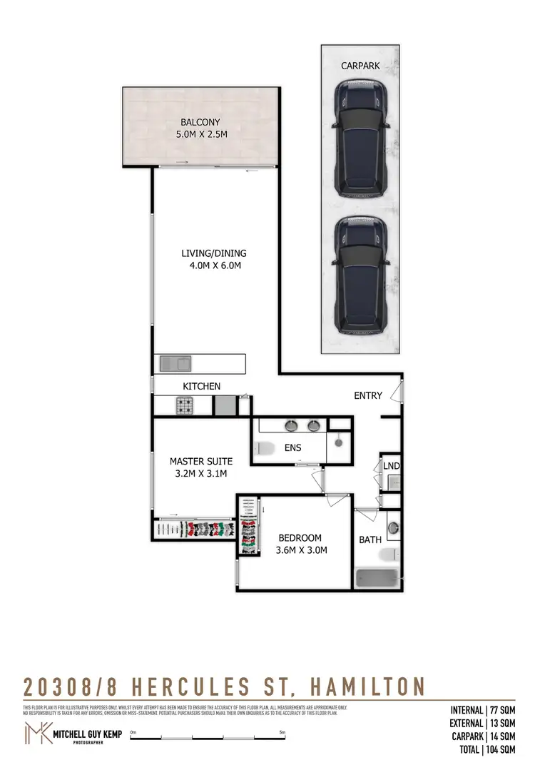 Floorplan of Homely apartment listing, 20308/8 Hercules Street, Hamilton QLD 4007