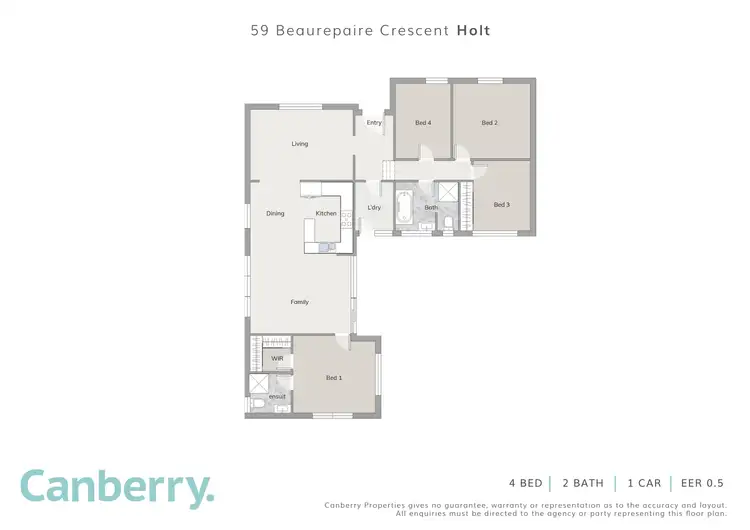 Floorplan of Homely house listing, 59 Beaurepaire Crescent, Holt ACT 2615