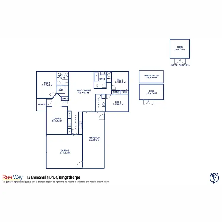 Floorplan of Homely house listing, 13 Emmanulla Drive, Kingsthorpe QLD 4400