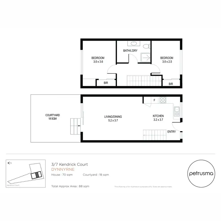 Floorplan of Homely apartment listing, 3/7 Kendrick Court, Dynnyrne TAS 7005