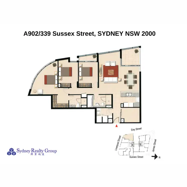 Floorplan of Homely apartment listing, A902/339 Sussex Street, Sydney NSW 2000