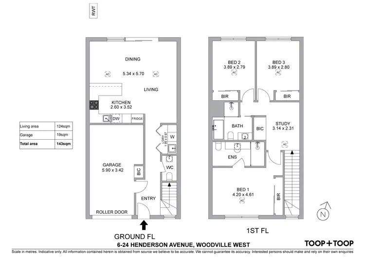 Floorplan of Homely townhouse listing, 6/24 Henderson Avenue, Woodville West SA 5011