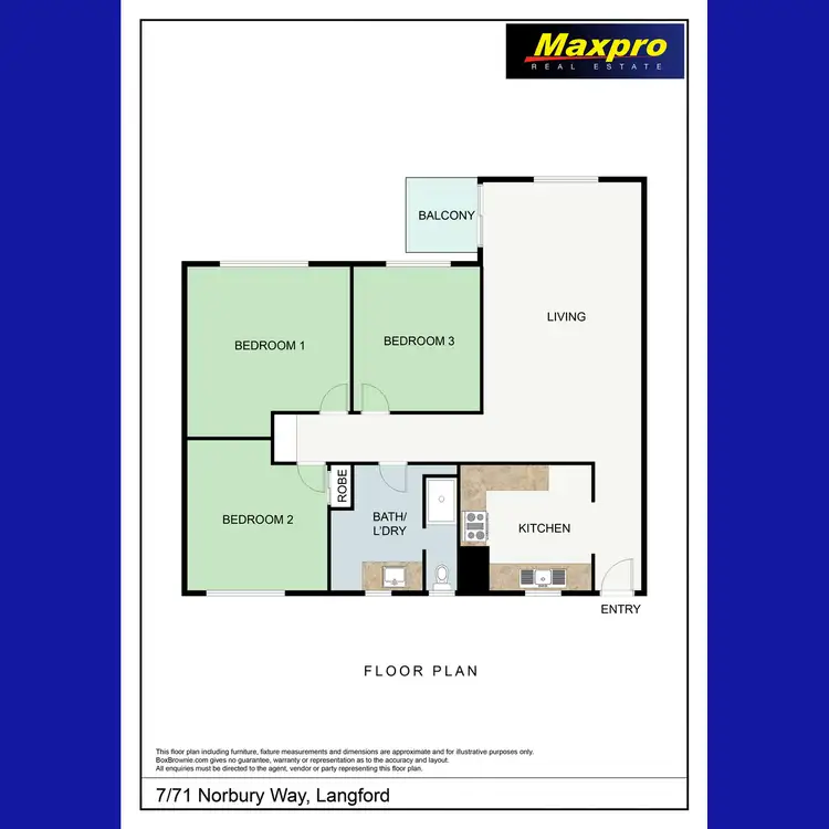 Floorplan of Homely apartment listing, 7/71 Norbury Way, Langford WA 6147