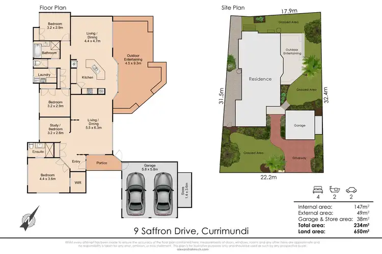 Floorplan of Homely house listing, 9 Saffron Drive, Currimundi QLD 4551