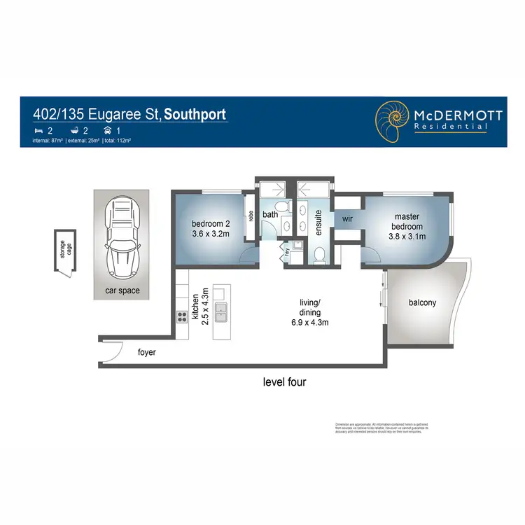 Floorplan of Homely apartment listing, 402/135 Eugaree Street, Southport QLD 4215