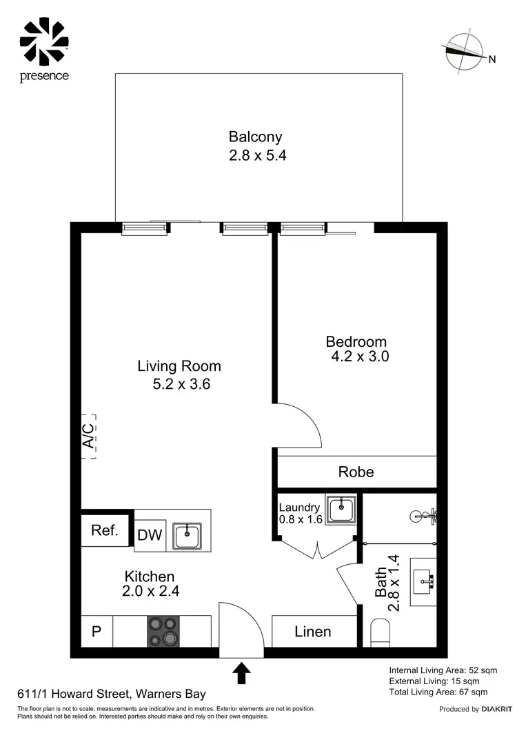 Floorplan of Homely unit listing, 611/1 Howard Street, Warners Bay NSW 2282