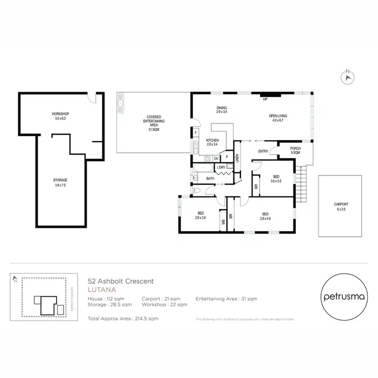 Floorplan of Homely house listing, 52 Ashbolt Crescent, Lutana TAS 7009