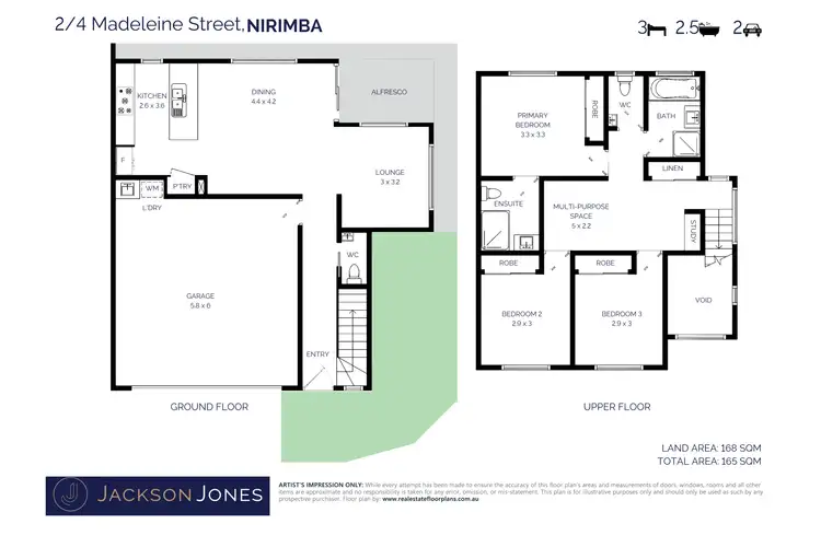 Floorplan of Homely semi-detached listing, 2/4 Madeleine Street, Nirimba QLD 4551