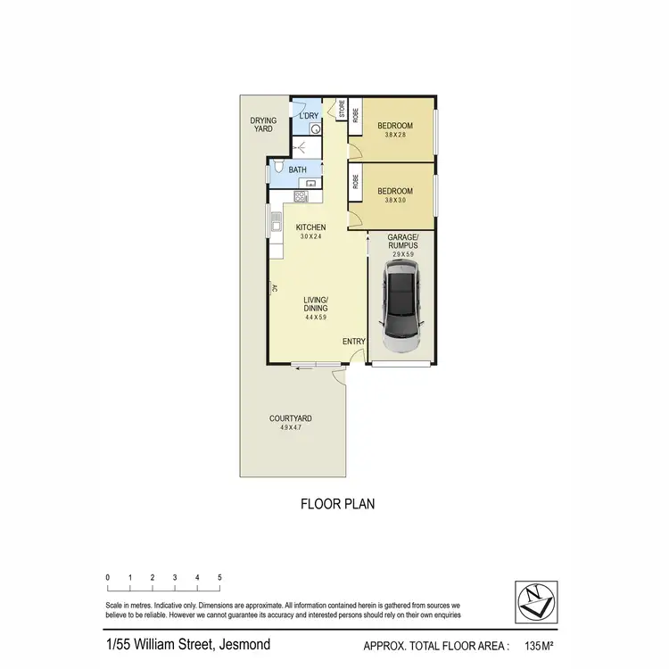 Floorplan of Homely unit listing, 1/55 William Street, Jesmond NSW 2299