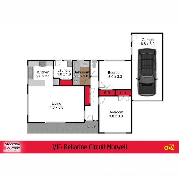Floorplan of Homely unit listing, 1/16 Bellarine Circuit, Morwell VIC 3840