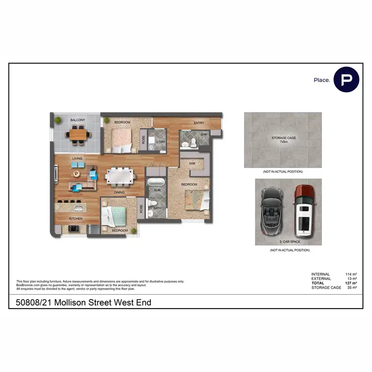 Floorplan of Homely apartment listing, 50808/21 Mollison Street, West End QLD 4101