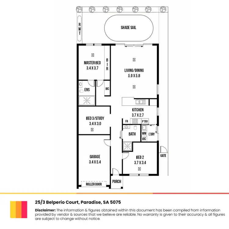 Floorplan of Homely retirement listing, 25/3 Belperio Court, Paradise SA 5075