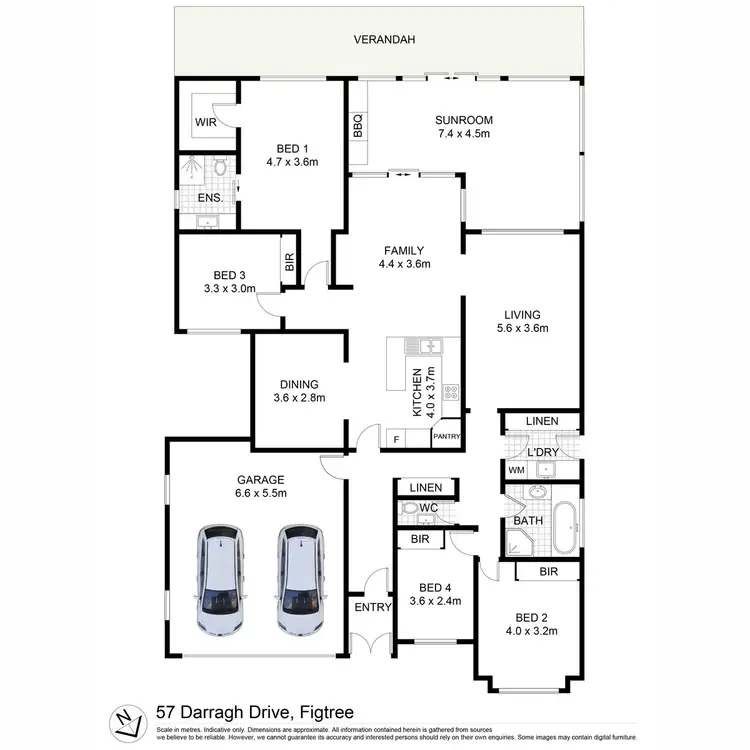 Floorplan of Homely house listing, 57 Darragh Drive, Figtree NSW 2525
