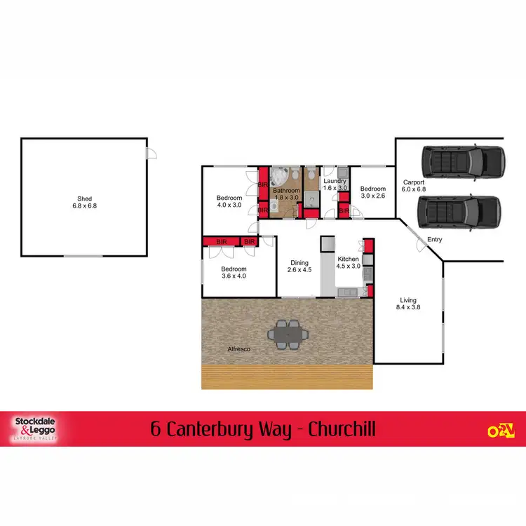 Floorplan of Homely house listing, 6 Canterbury Way, Churchill VIC 3842