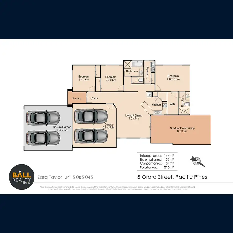 Floorplan of Homely house listing, 8 Orara Street, Pacific Pines QLD 4211