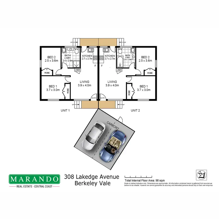 Floorplan of Homely block of units listing, 308 Lakedge Avenue, Berkeley Vale NSW 2261