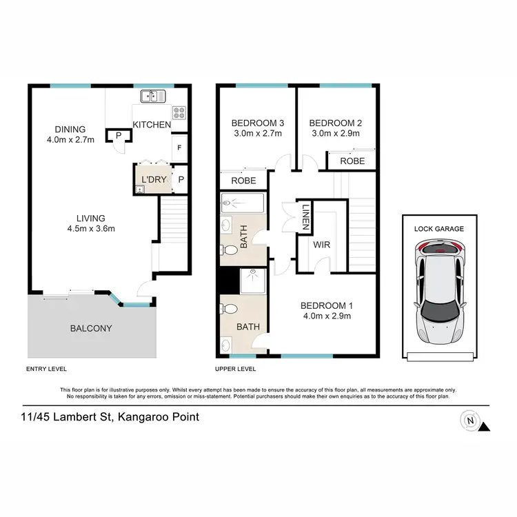 Floorplan of Homely apartment listing, 11/41-45 Lambert Street, Kangaroo Point QLD 4169