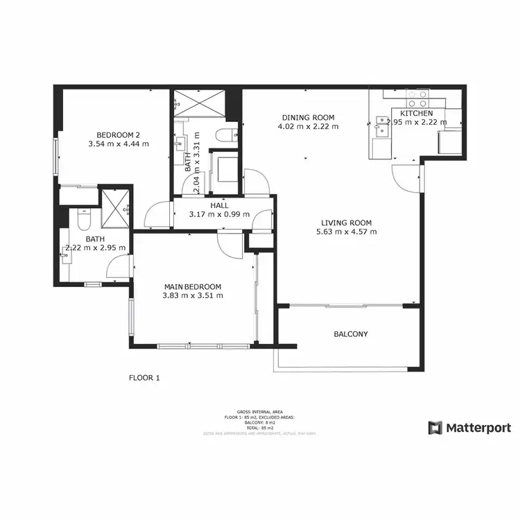 Floorplan of Homely apartment listing, 28/38 Metro Turn, Ellenbrook WA 6069