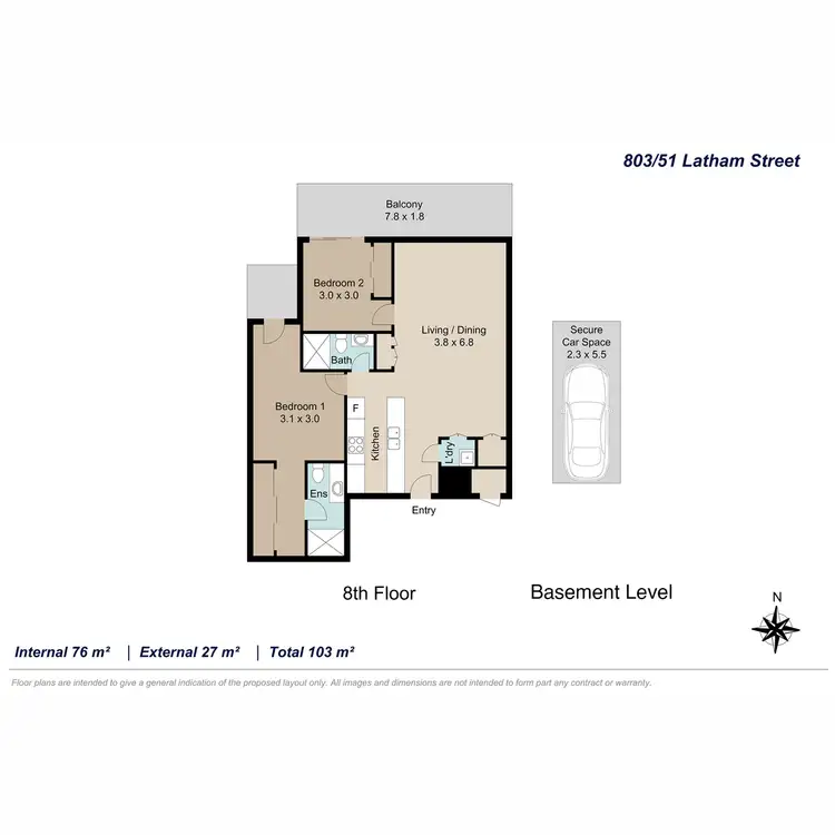 Floorplan of Homely unit listing, 803/51 Latham Street, Chermside QLD 4032